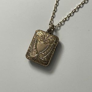 Vintage Antique Square Locket Charm